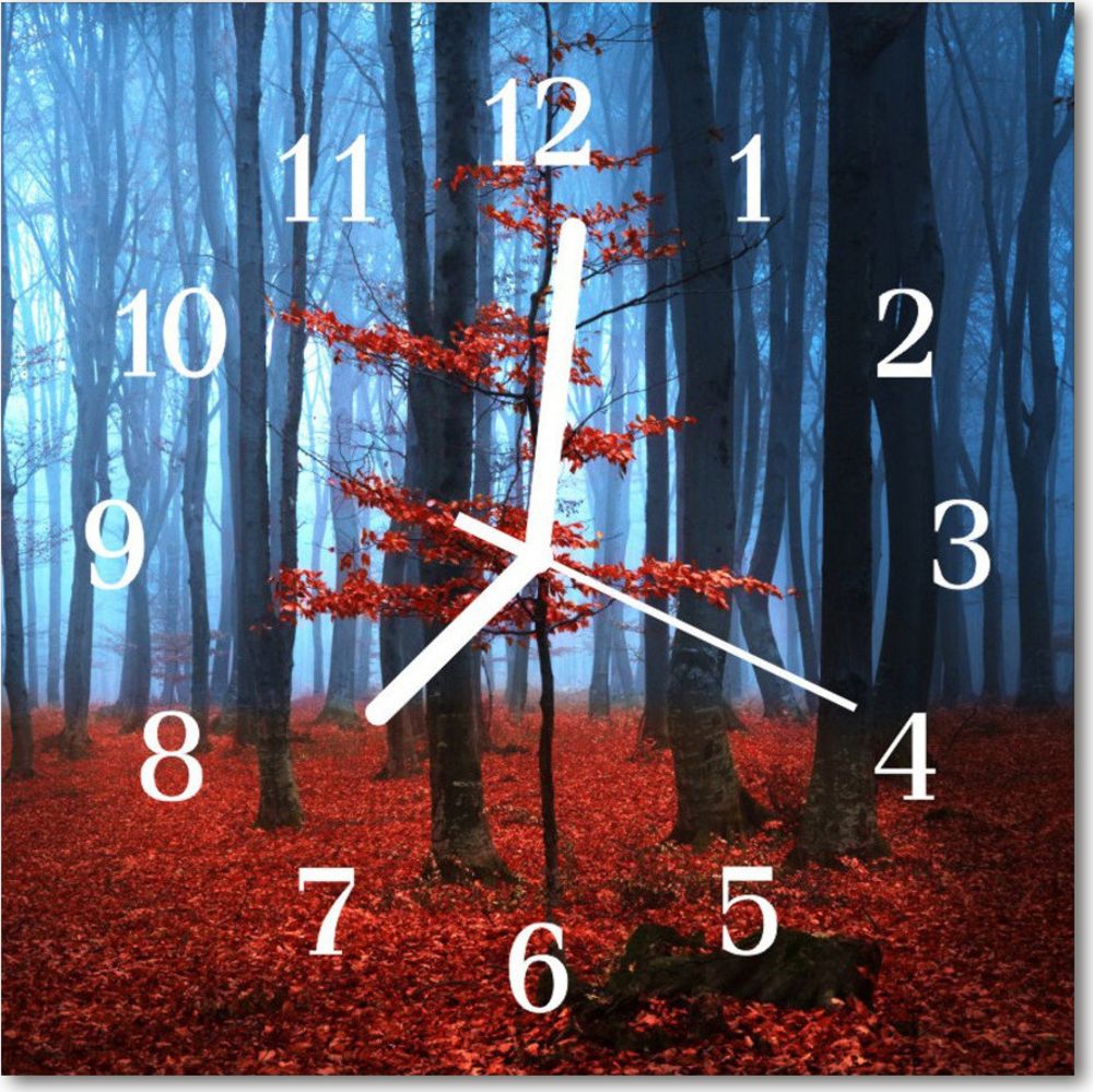 Tulup Zegar szklany kwadratowy Mgła jesień