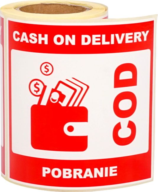 MD Labels Naklejki Etykiety Ostrzegawcze Protokół COD pobranie 100szt