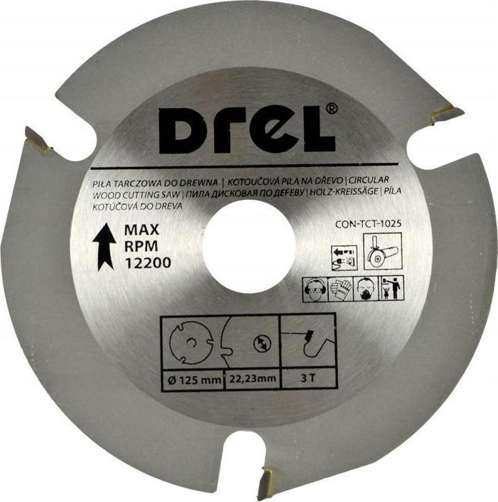 Drel DREL TARCZA DO CIĘCIA DREWNA 125mm*22*3z CON-TCT-1025