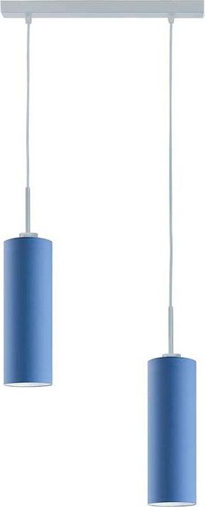 Lampa wisząca Lumes Lampa wisząca nad stół ze srebrnym stelażem - EX366-Maderix - 18 kolorów Niebieski