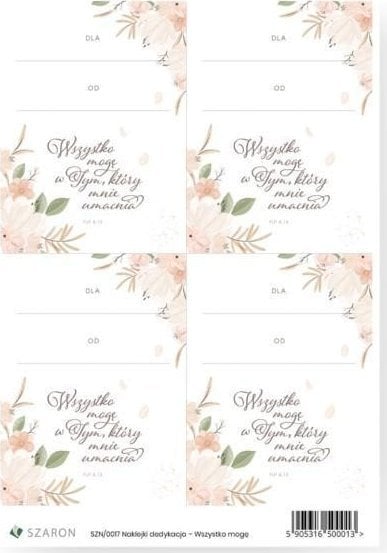 Szaron Naklejki dedykacyjne - Wszystko mogę