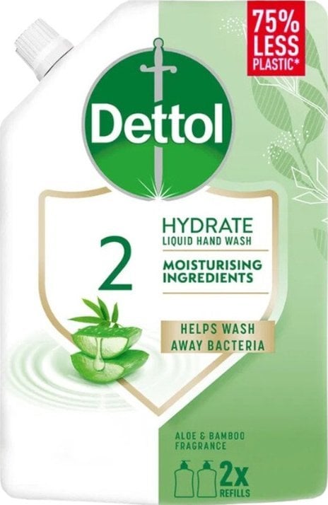 Dettol Nawilżające mydło do rąk w płynie aloes i bambus refill 500ml