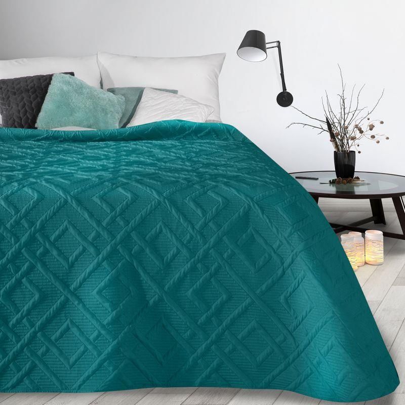 Eurofirany Narzuta na łóżko ciemny turkus 220X240 220 X 240