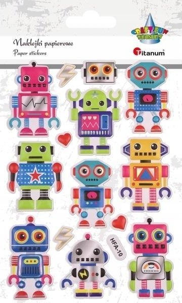 Titanum Naklejki wypukłe roboty mix 14szt.