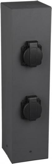 Trio 4 gniazdka ogrodowe IP44 na słupku metalowym Trio 9964-42