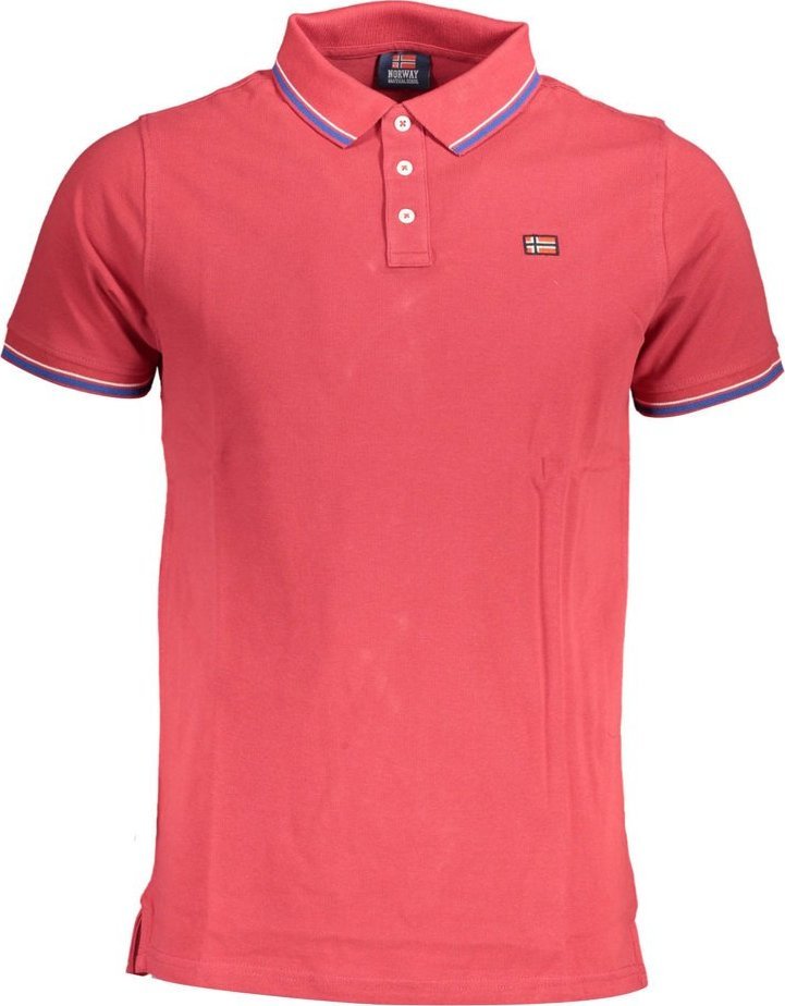 Norway 1963 NORWEGIA 1963 MĘSKA KOSZULKA POLO Z KRÓTKIM RĘKAWEM CZERWONA XL