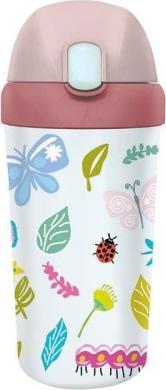 CHIC-MIC BIDON ZE SŁOMKĄ DLA DZIECI Z TWORZYWA PLA BUTTERFLIES AND FRIENDS 400 ml - CHIC-MIC
