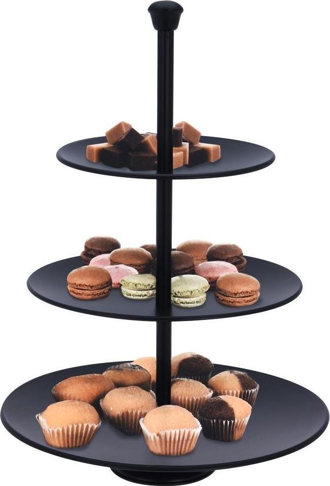 Excellent Houseware Patera 3-PIĘTROWA na ciastka ciasto owoce słodycze uniwersalny