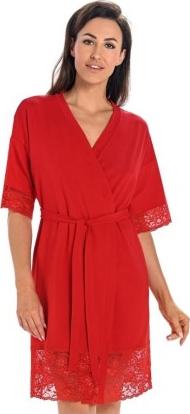 Teyli Szlafrok z wiskozy damski Gloria czerwony Czerwony L