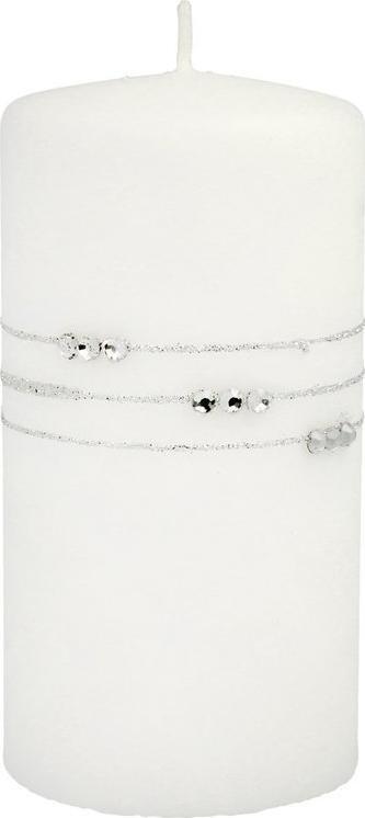 Artman ARTMAN Boże Narodzenie Świeca ozdobna Kolia Mat biała - walec średni 1szt