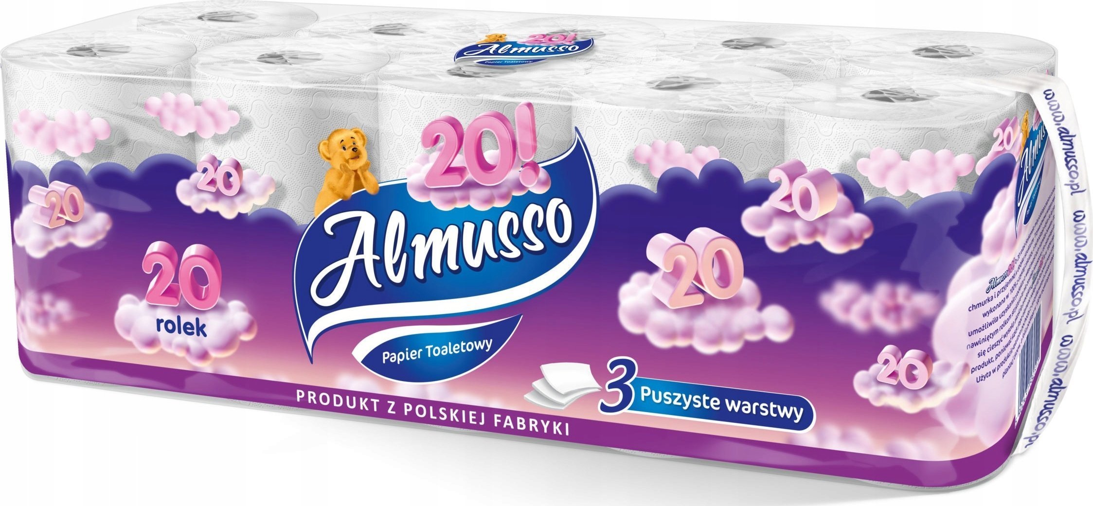 Almusso 20! Papier toaletowy 3-warstwowy, 20 rolek