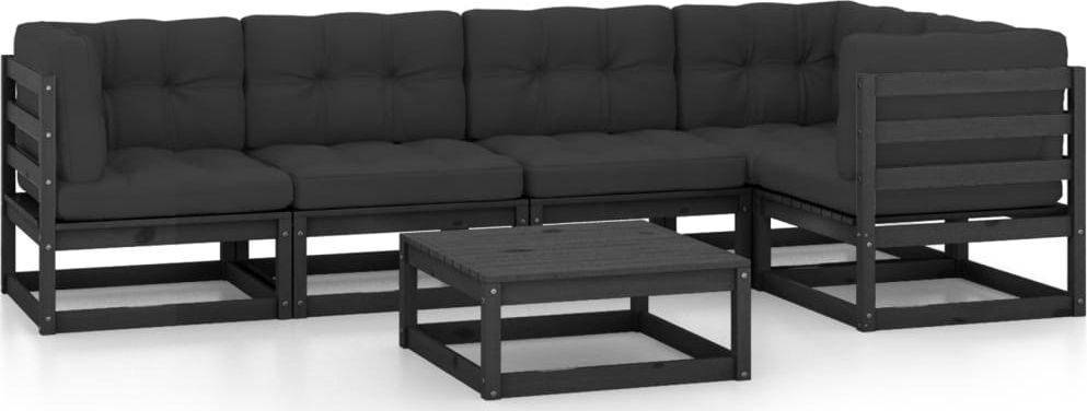 vidaXL 6-cz. zestaw wypoczynkowy do ogrodu, z poduszkami, lita sosna