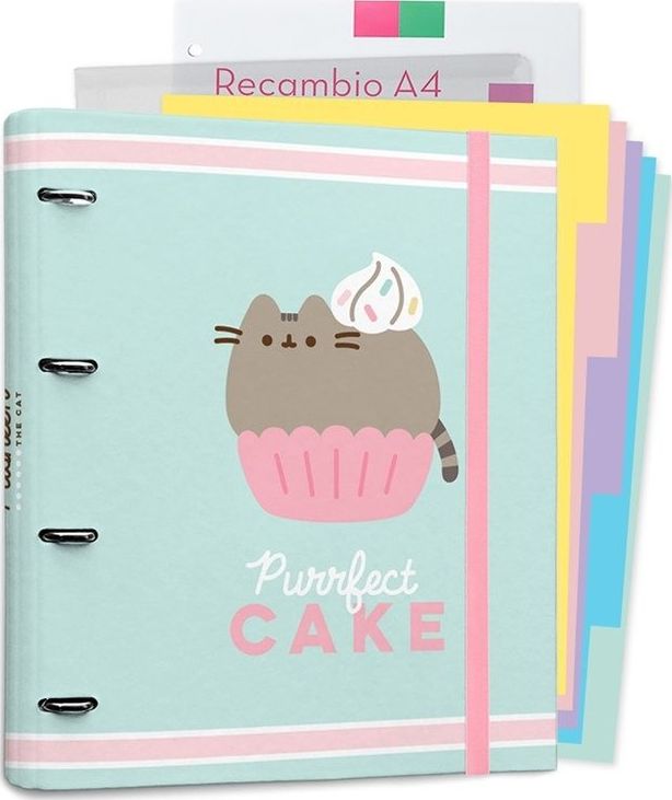 Segregator Pusheen 4-ringowy A4 40mm Wielokolorowy (67372-uniw)