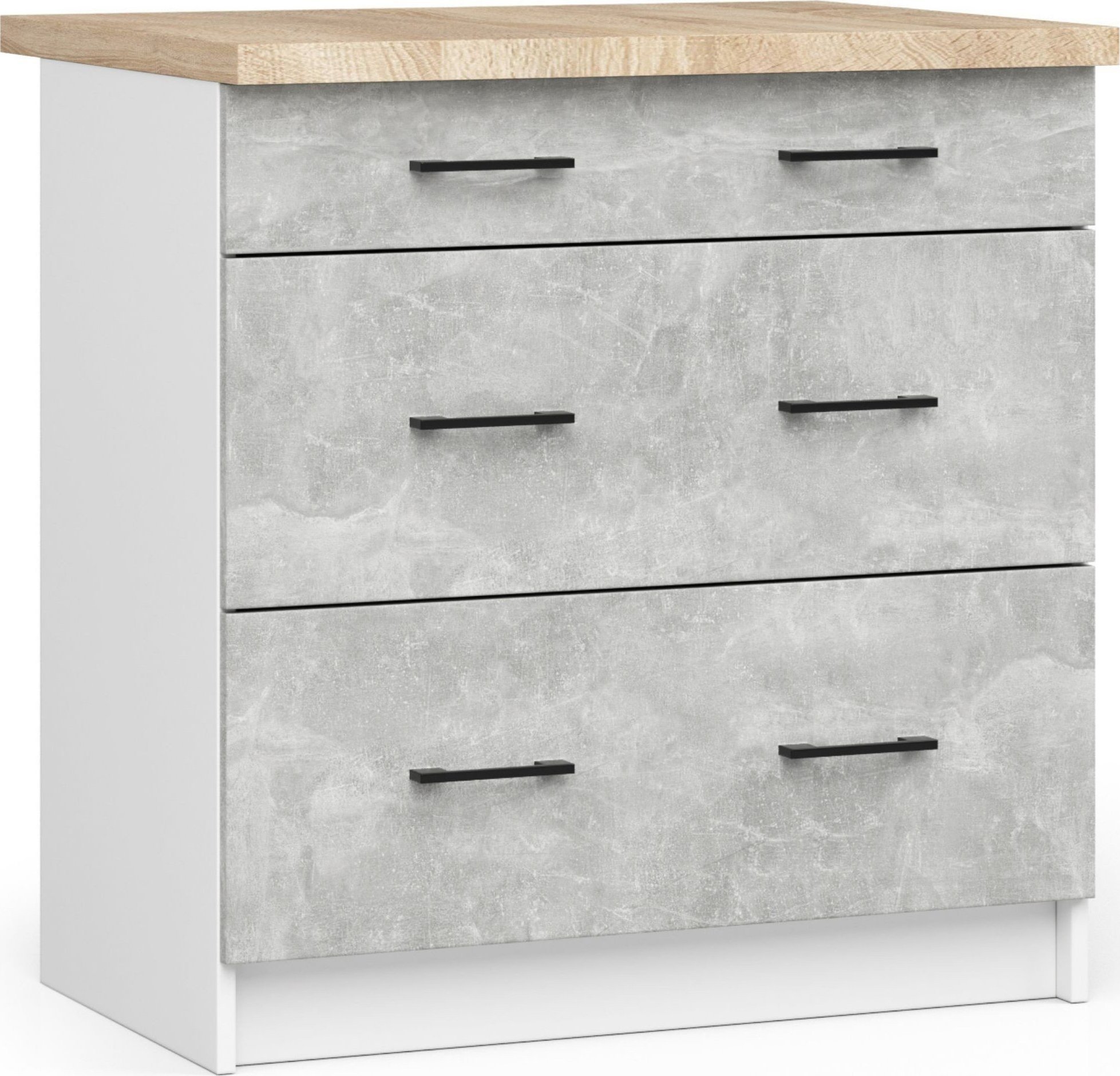 Fabryka Mebli Akord SZAFKA KUCHENNA OLIWIA S 80cm 3S BIAŁA-BETON