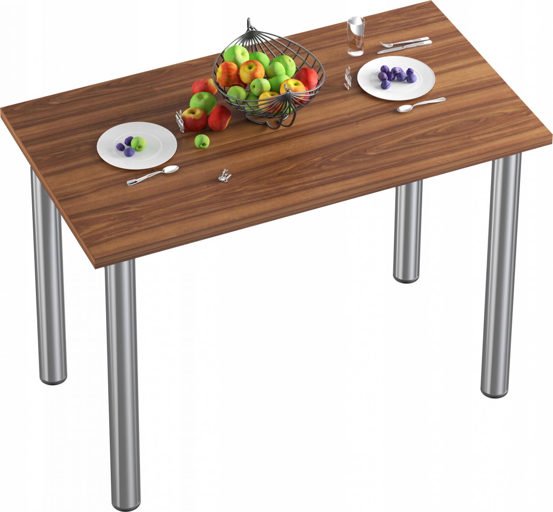 YRKE STÓŁ STOLIK KUCHENNY-70x40x36-ORZECH-NOGI CHROM