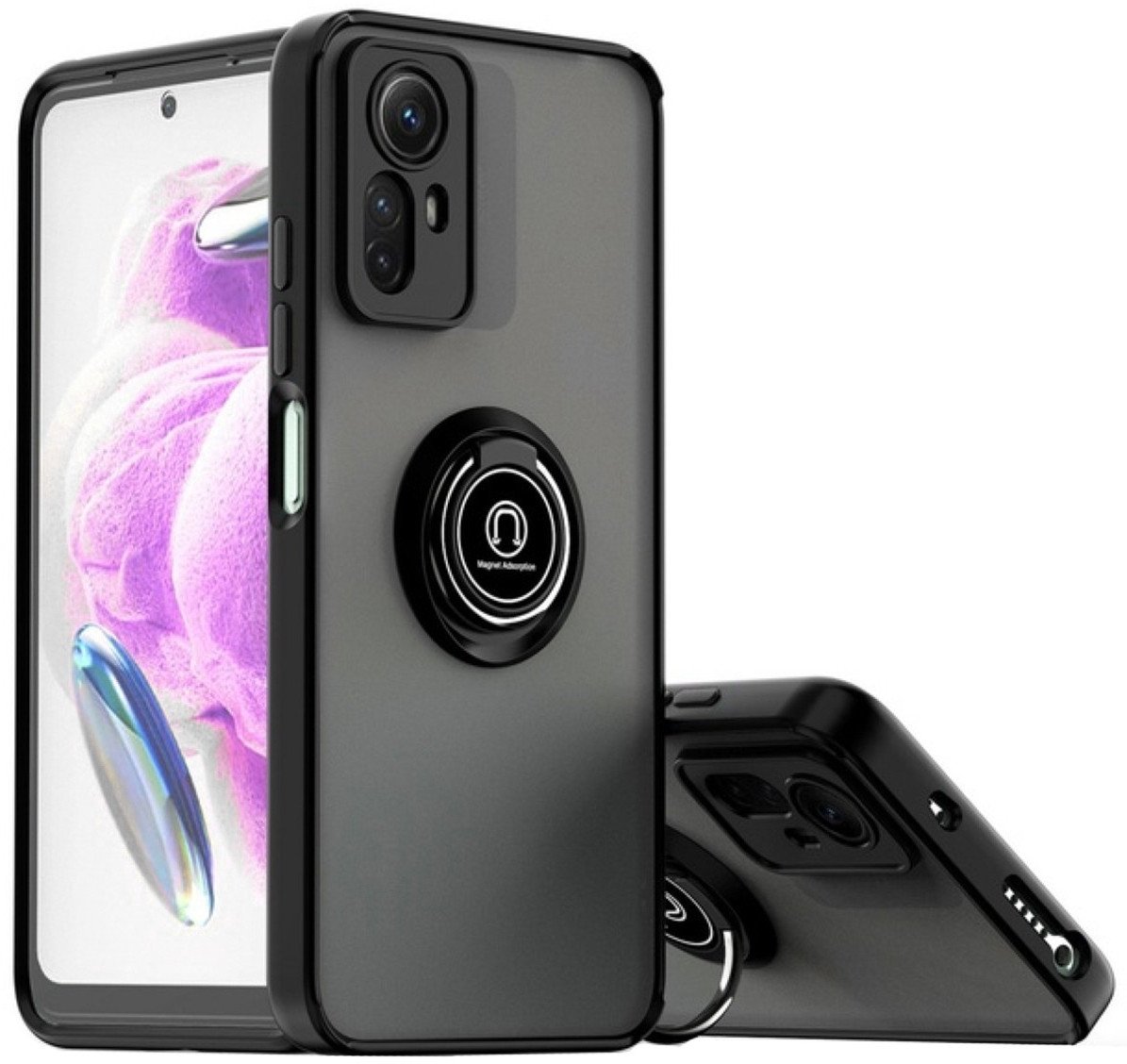 Etui magnetyczne CAMSHIELD Ring do Xiaomi Redmi Note 12s, czarne