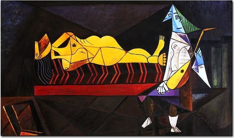 GO-BI Obraz "Pablo Picasso, Salvador Dali i inni" ręcznie malowany 100x170cm