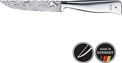 WMF Nóż damasceński WMF Grand Gourmet, uniwersalny nóż 23 cm, 120-warstwowa stal damasceńska, wydajność cięcia, drewniana kaseta, ostrze 11 cm