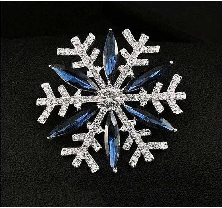 Upominkarnia Broszka ozdobna KRYSZTAŁOWA śnieżynka BZ91