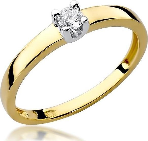 Best Diamonds złoty pierścionek z brylantem 0.08ct 5