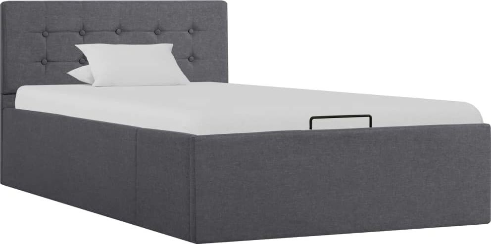 vidaXL Rama łóżka z podnośnikiem, ciemnoszara, tkanina, 100 x 200 cm