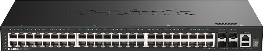 Switch D-Link SmartPro DGS-1530-52 - Switch - Smart - 48 x 10/100/1000 + 4 x 10 Gigabit SFP+ - Desktop, montażowy