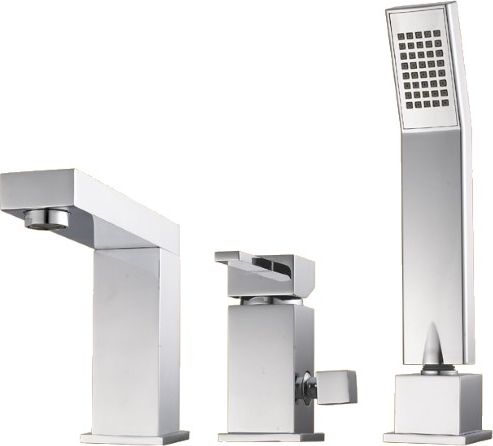 Bateria wannowa Hydroland Caro 3-otworowa chrom (B331)