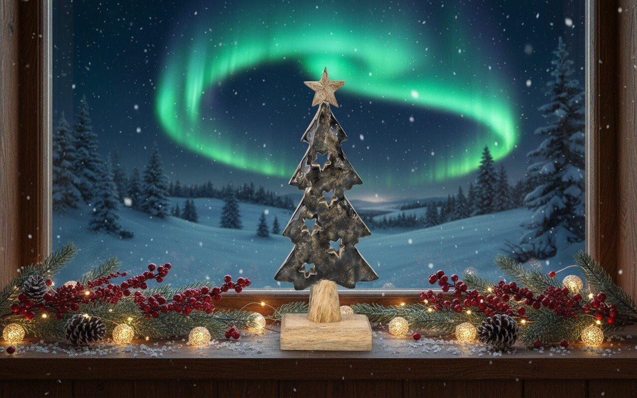 Figurka świąteczna drewniana Choinka 30 cm mała