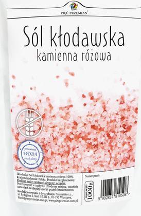 PIĘĆ PRZEMIAN Sól Kłodawska Kamienna Różowa Drobna 1kg PIĘĆ PRZEMIAN