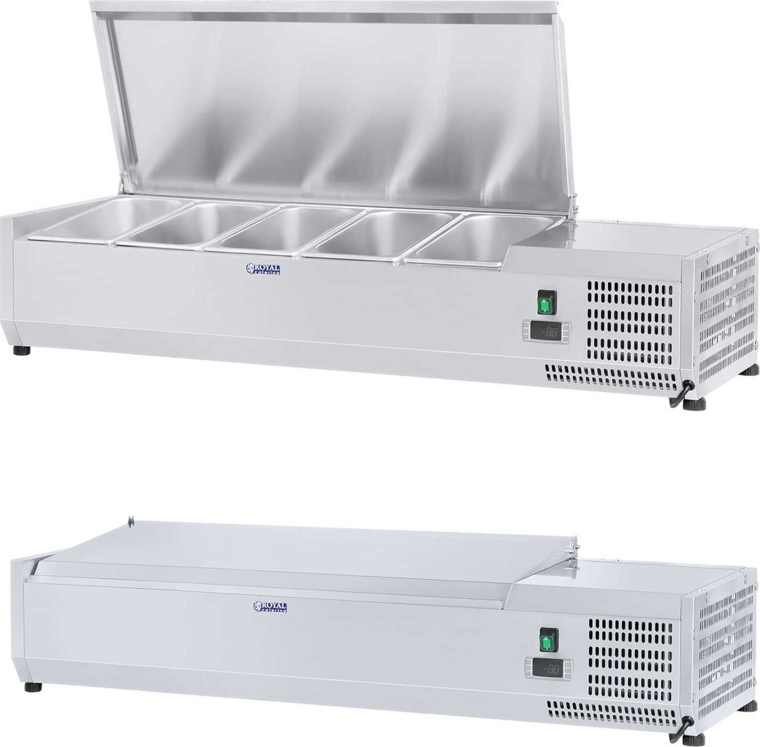 Witryna chłodnicza Royal Catering Nadstawa chłodnicza ze stalową pokrywą 5x GN1/4 120cm