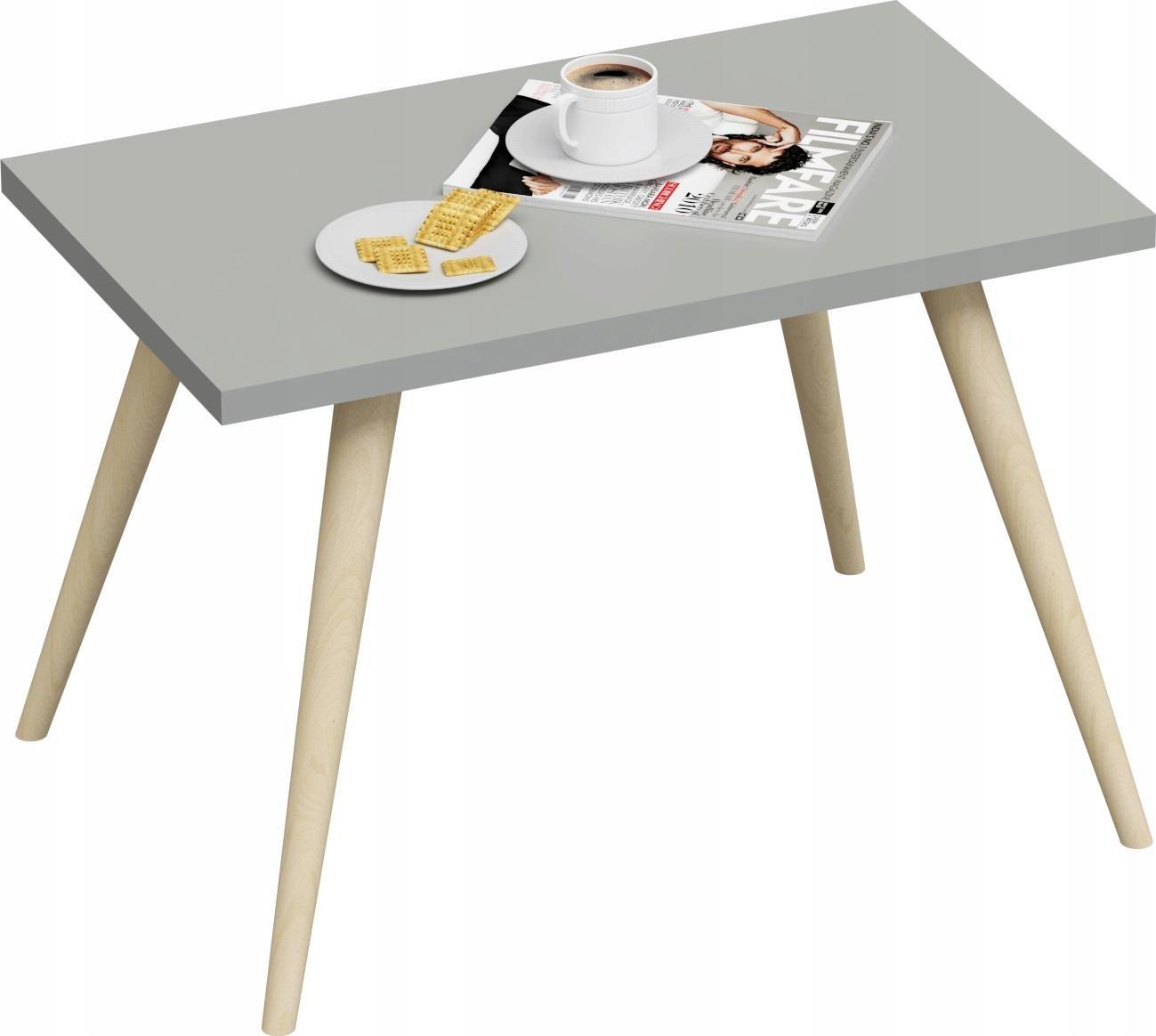 YRKE STOLIK KAWOWY-90x50x18-SZARY-NOGI BUKOWE