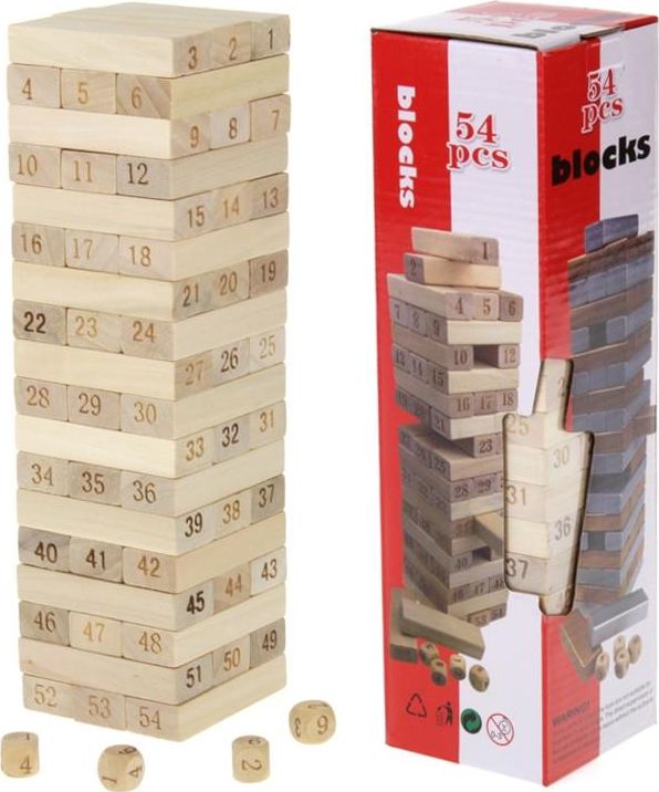 NoboKids Wieża Jenga Drewniana Układanka Chwiejąca Wieża