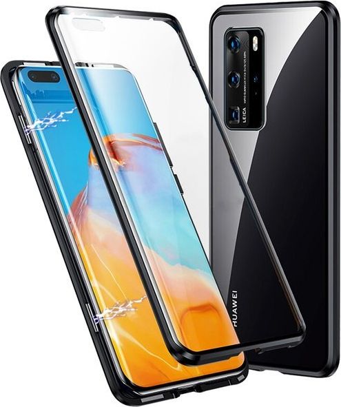Dr.Fit Etui na telefon magnetyczne Dr.Fit szklane do Huawei P40 Pro Czarne uniwersalny