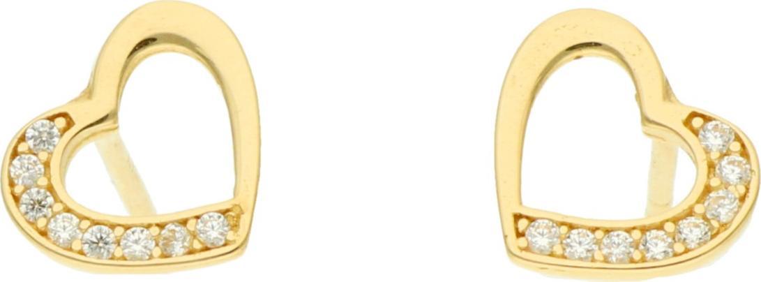 Rosanto Ciekawe złote kolczyki serca na sztyft 585 14k