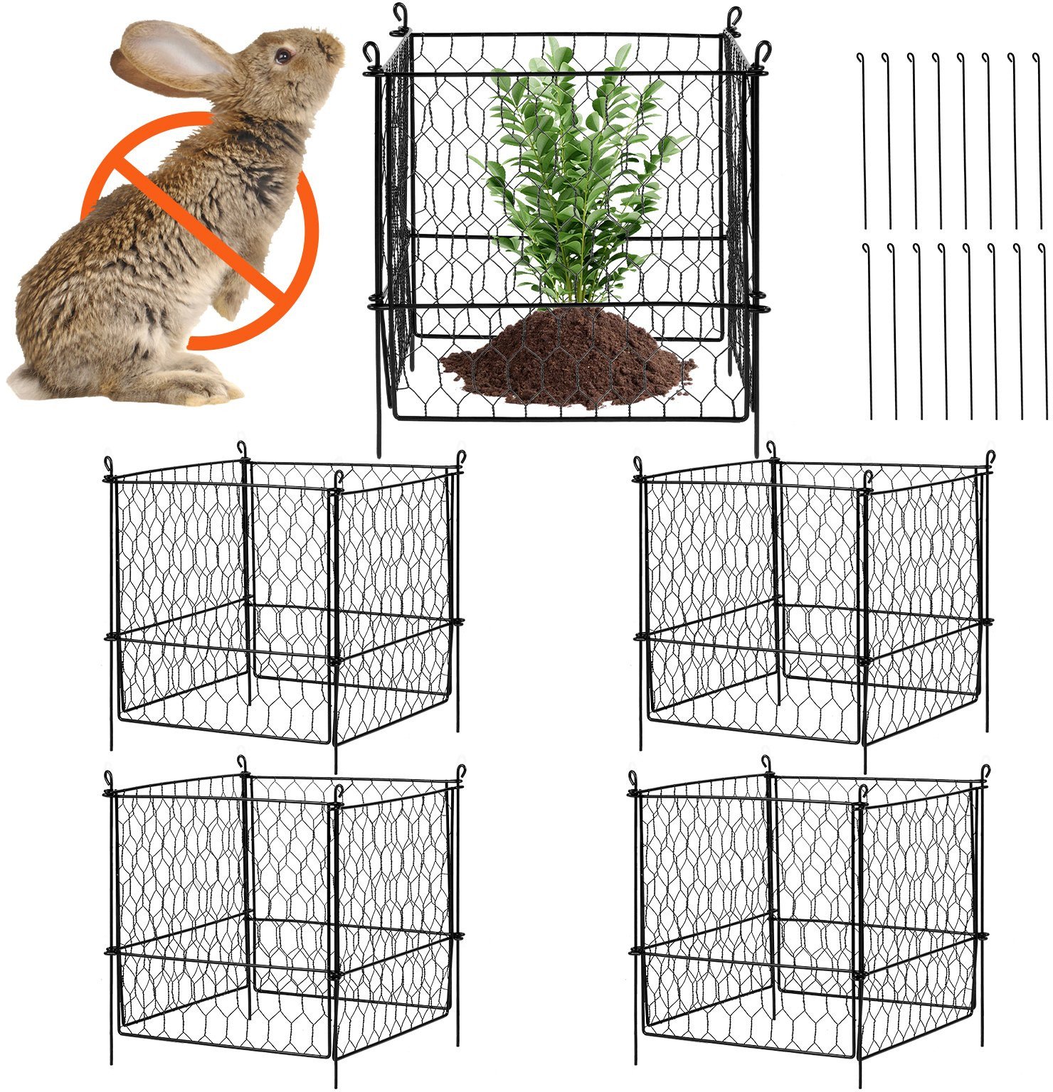 Metalowa Klatka na Rośliny 4 Sztuki