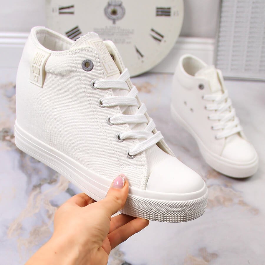 Big Star Trampki damskie na koturnie białe Big Star LL274035 40