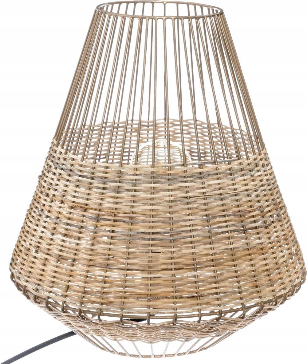 Atmosphera Lampa z wikliny i metalu CHERAW, 33,5 cm, beżowa