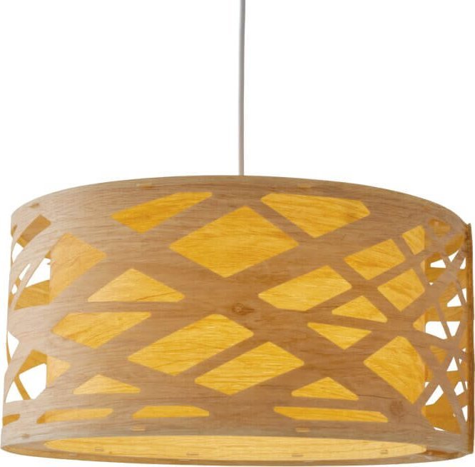 Lampa wisząca Nave Polska Okrągła lampa wisząca Finja bambusowa do salonu beżowa