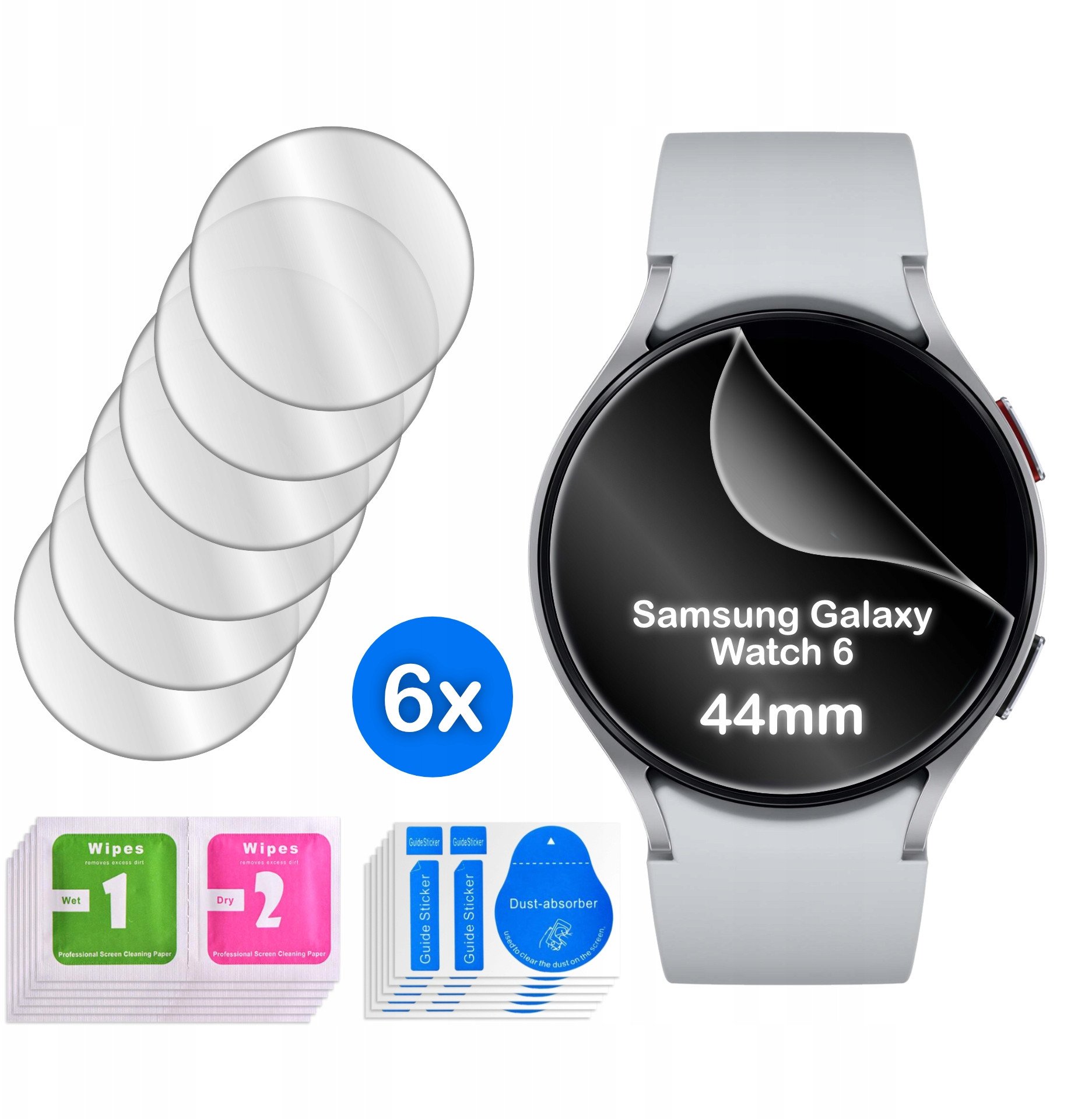 FOLIA do Samsung Galaxy Watch 6 44mm HYDROŻELOWA OCHRONNA na ekran 6 sztuk