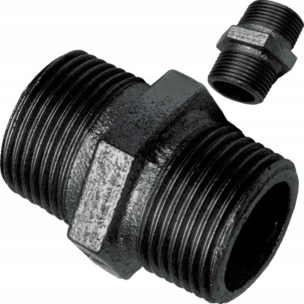 AGAflex Złączka równoprzelotowa wkrętna /nypel/ 1/2 CZARNA