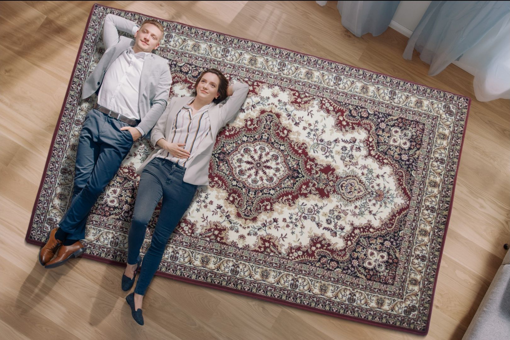 Agnella Białystok Dywan wełniany do salonu ALMAS Bursztyn ISFAHAN Prostokąt 200x300 cm