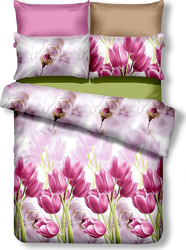 Pościel Emerald Collection Victor 200x200 cm + 2 poduszki 80x80 cm różowa