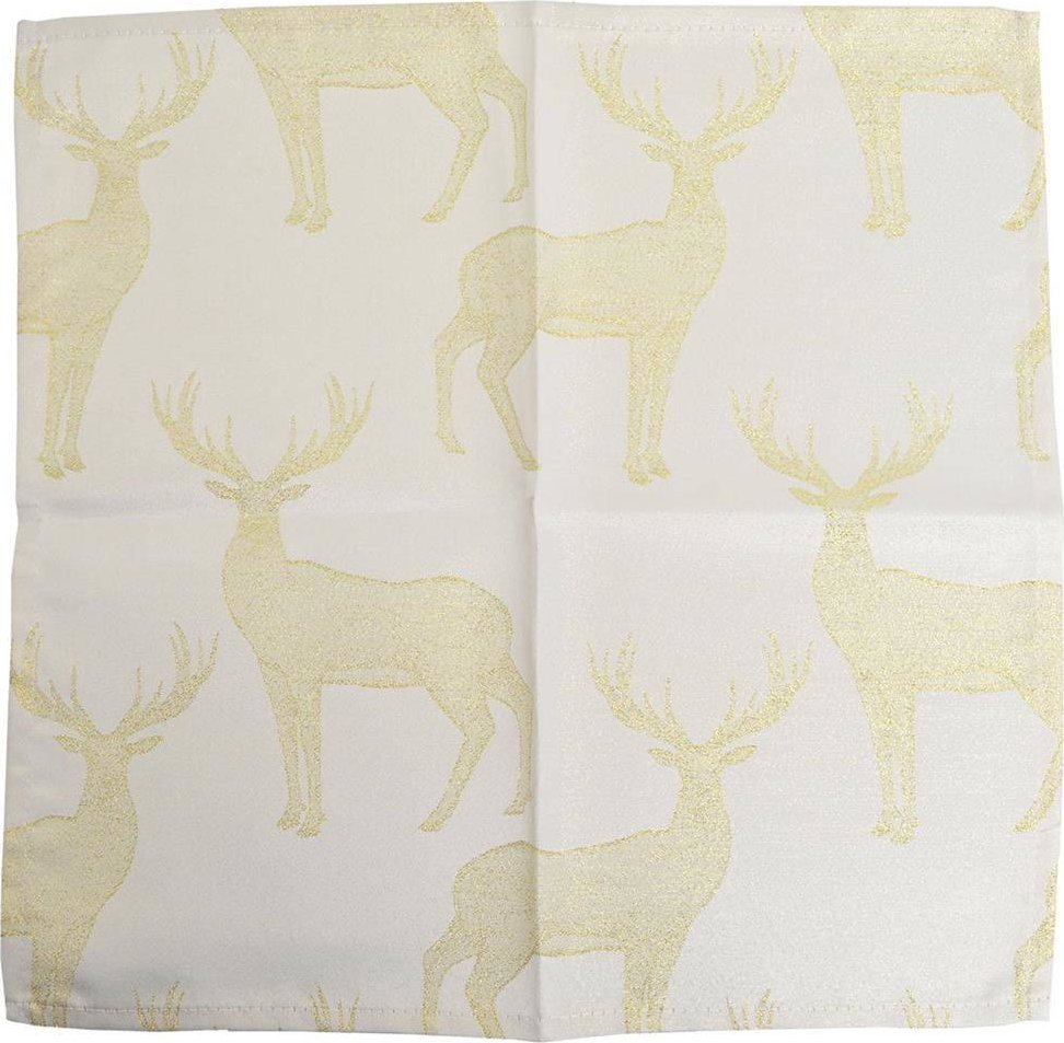 Upominkarnia Obrus ze złotymi reniferami 140x180cm
