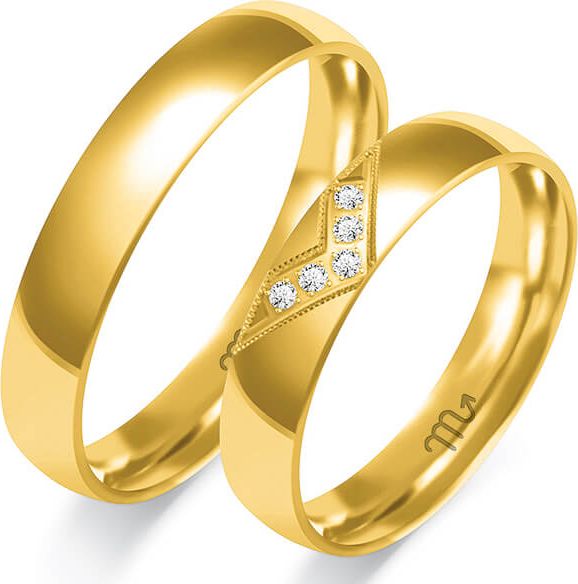 Lovrin Obrączka ślubna złota 585 z diamentami