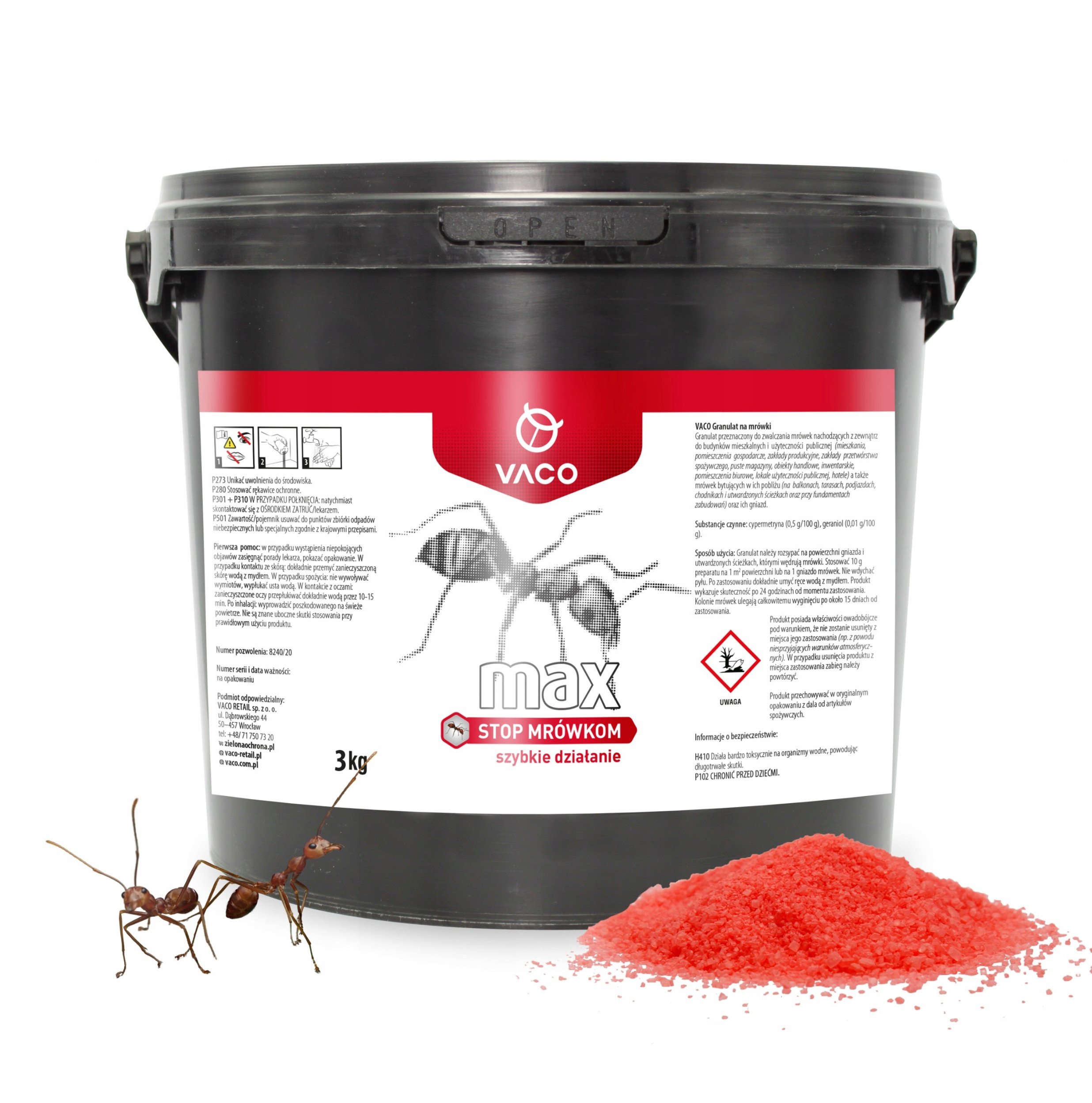 Vaco - proszek na mrówki likwiduje gniazda MAX - 3 kg