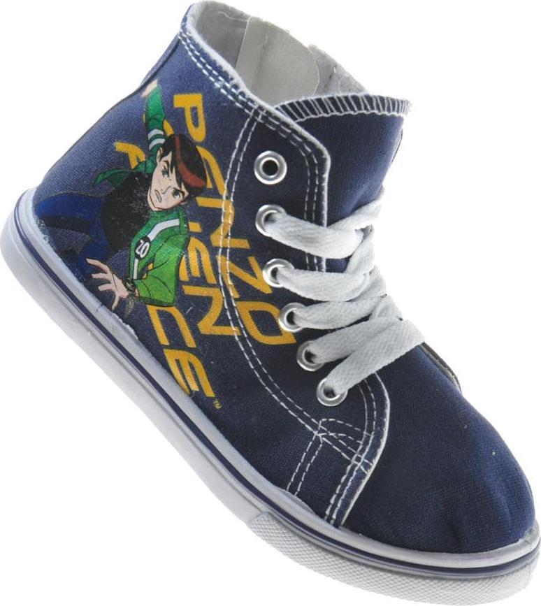 Pantofelek24 Wysokie wiosenne trampki chłopięce granatowe /B2-1 7550 S097/ 29