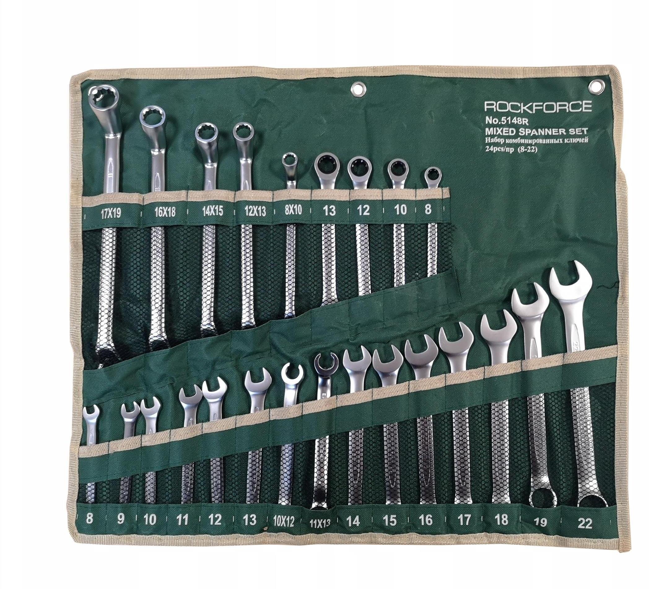 KLUCZE PŁASKO- OCZKOWE ,GIĘTE ZESTAW KLUCZY 24SZT