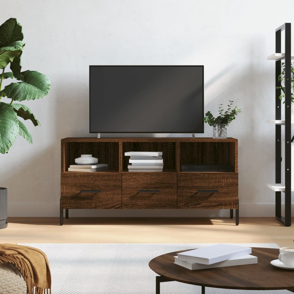 vidaXL Szafka pod TV, brązowy dąb, 102x36x50 cm