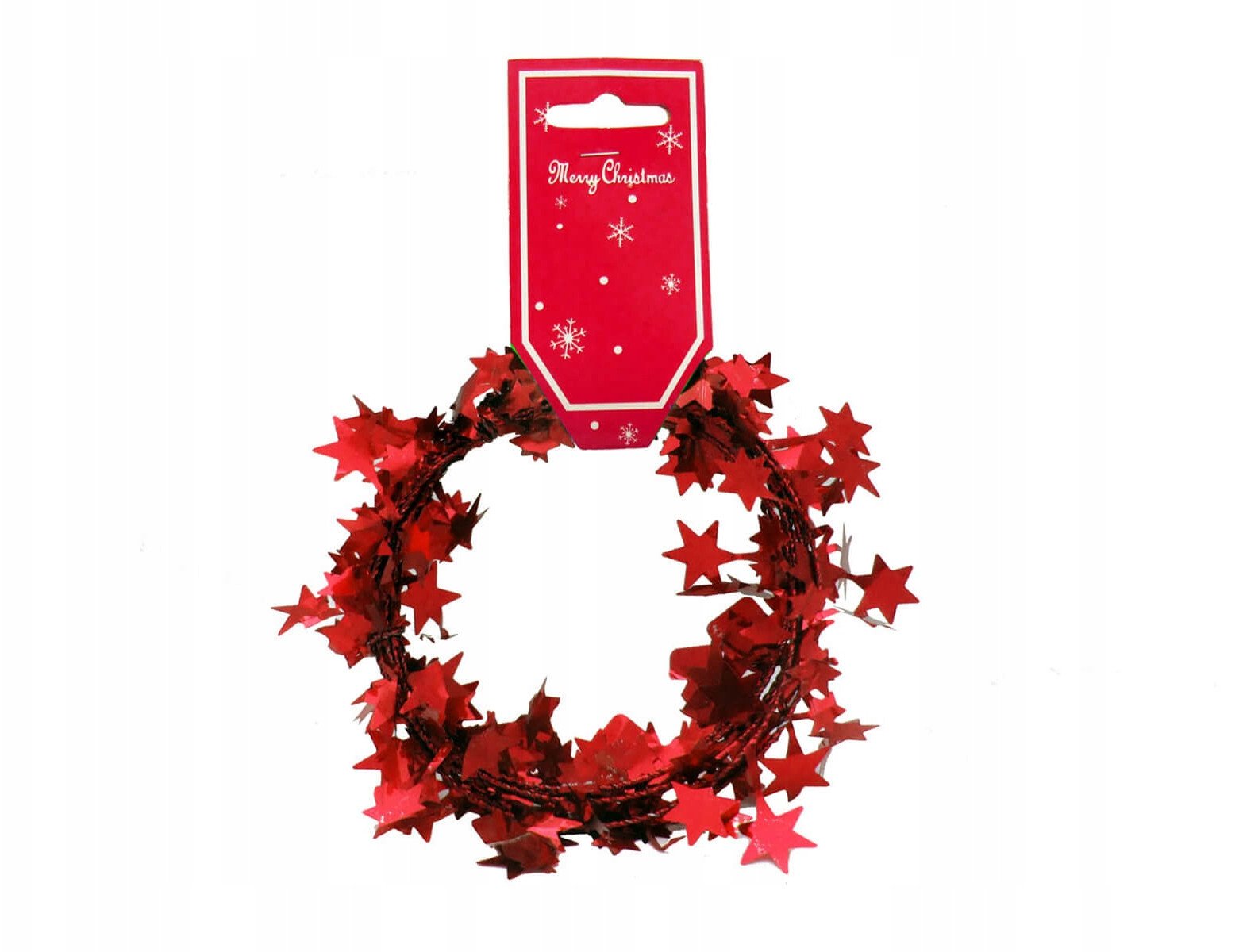 Łańcuch z gwiazdkami czerwony 270cm