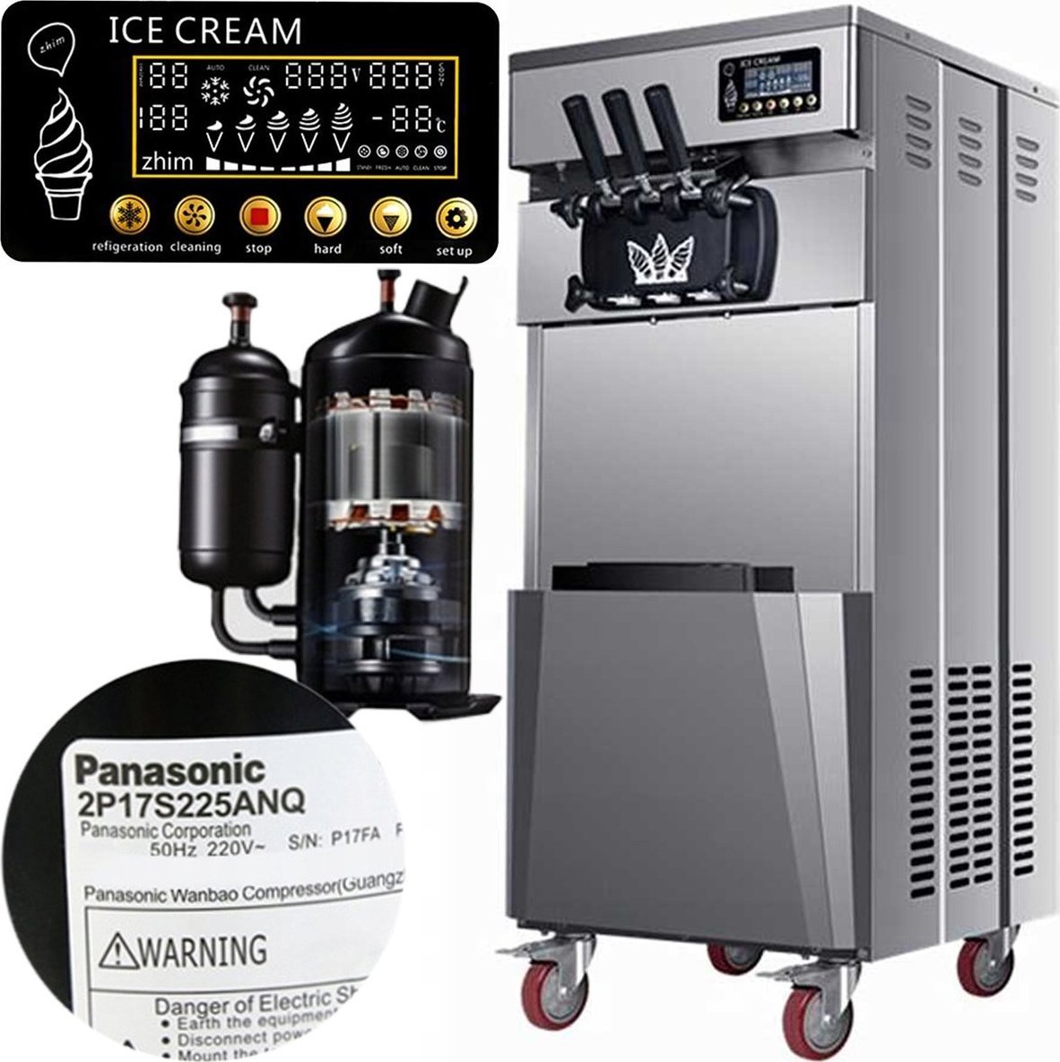 Maszynka do lodów Heckermann Maszyna do lodów włoskich 2x5,8L ZM-200 / YKF-8228H